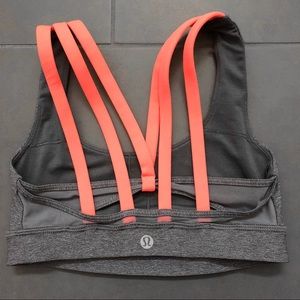 Lululemon Energy Bra Exhale Size 2 Gray Grapefruit